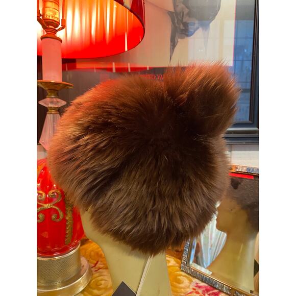 Vintage 1970s brown fluffy shearing hat lamb skin Italian winter ski outdoor - Picture 4 of 7